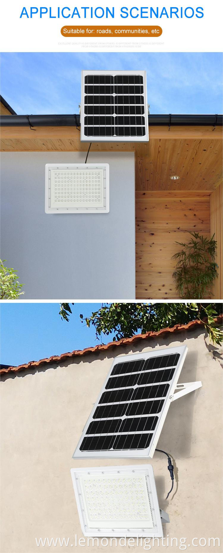 Solar-powered outdoor spotlights